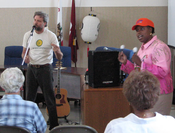 Cynthia McKinney with Chris Skyhawk